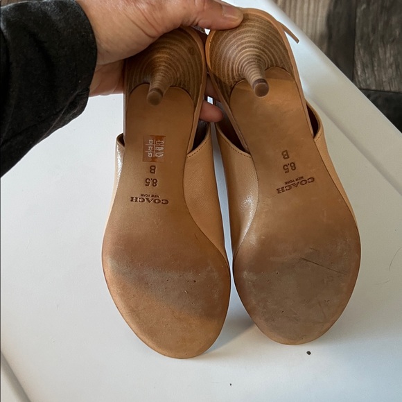 Coach Tan Peep-Toe Ankle Boots - Picture 4 of 4